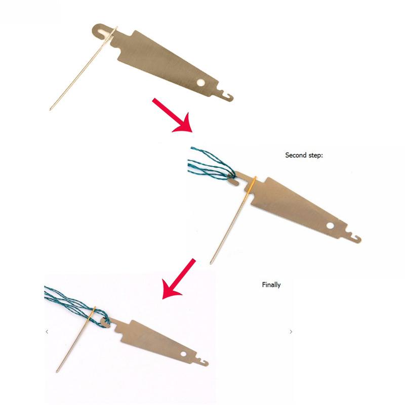 30pcs 3.4cm 3.7cm 4.1cm Embroidery Cross Stitch Needles Hand Sewing Needles Gold Eye  With Threaders Home DIY Sewing Accessories