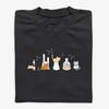 Scientific Experiment Theme Animals TShirt Cartoon Cat Dog Print Short Sleeve Womens Casual Loose Fit Crew Neck Basic Top