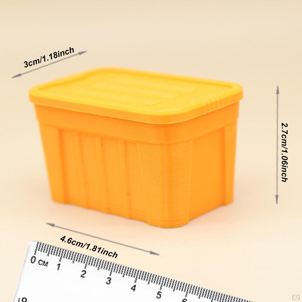 1/12 Miniature Storage Box with Lid Collections Mini Organizer Ornament for Micro Landscape DIY
