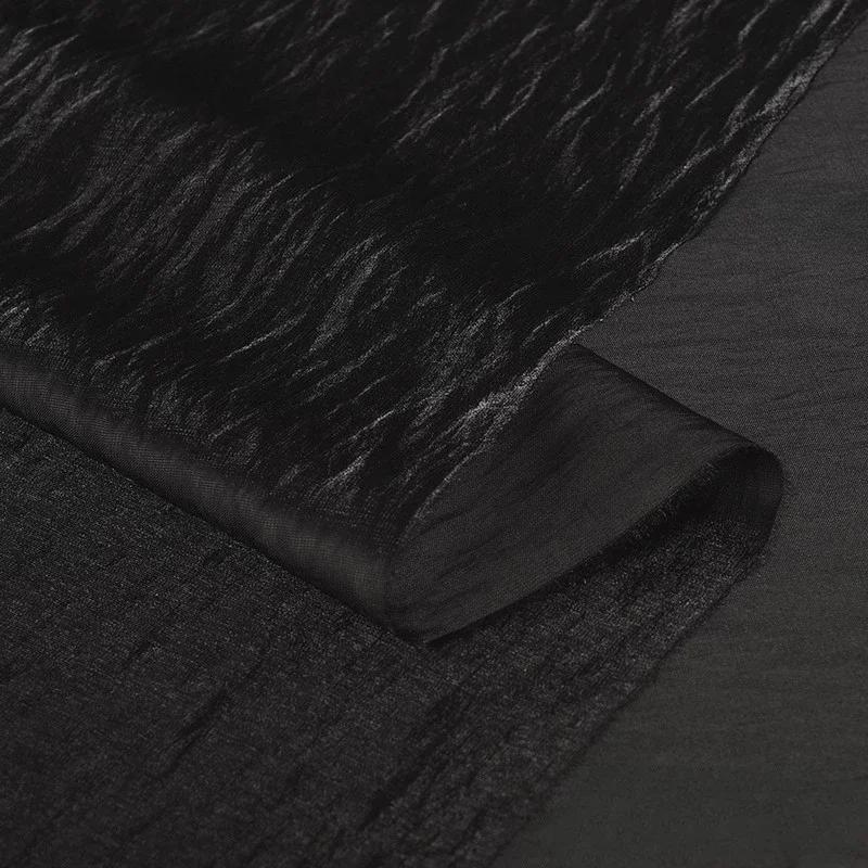100x150cm Acetate Satin Fabric Pleated Texture Lightweight Breathable Shirt Dress Apparel for Diy Sewing Rayon Material