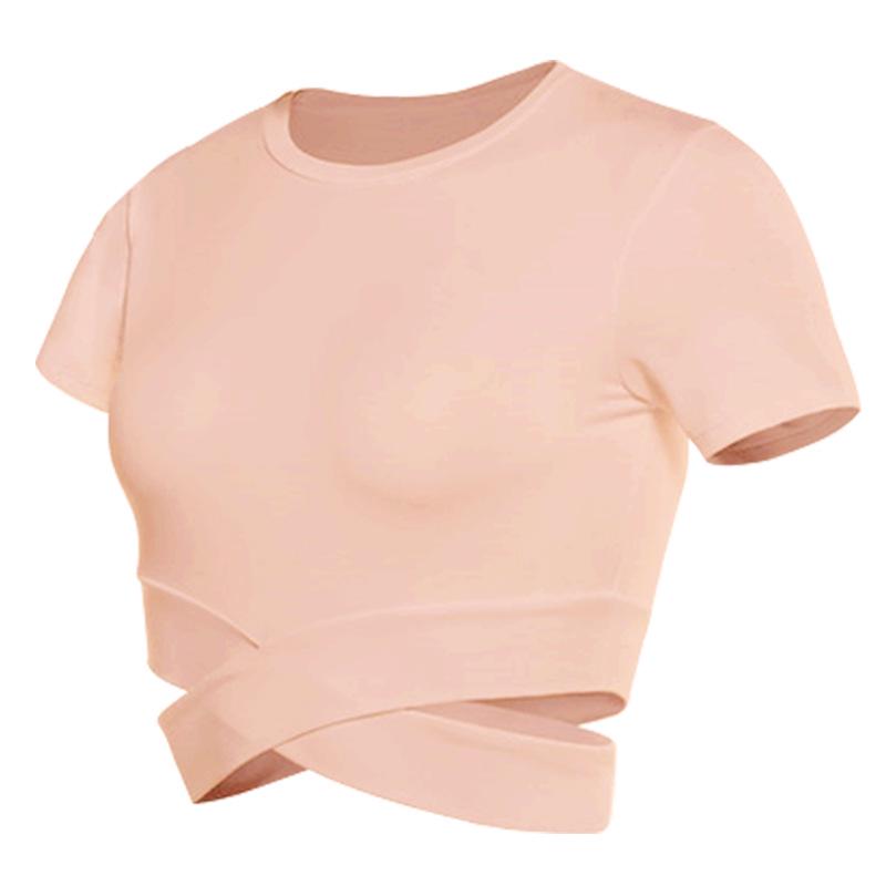 Women's Slim-Fit Quick-Dry Breathable Cropped Yoga Fitness T-Shirt (Style WA56)