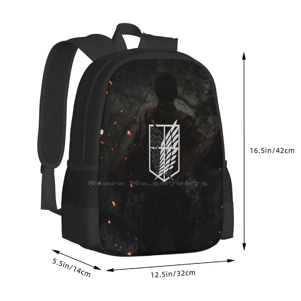 Shingeki No Kyojin Pattern Design Laptop Travel School Bags Atack On Titan Atackontitan Shingeki No Kyojin Anime Animation