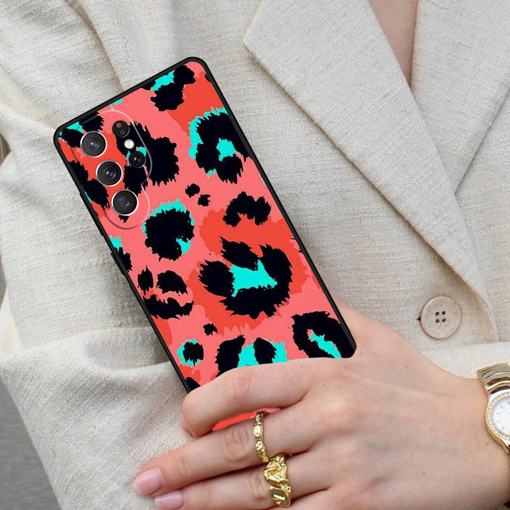Leopard Pattern Cell Phone Case for Samsung Galaxy S26 Ultra S25 S24 S23 S22 S21 S20 Note10 Cover