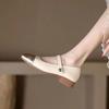 Shallow Soft Leather Single Shoes New Fashion Temperament Square Head Leather Shoes Versatile Mary Jane Women's Shoes