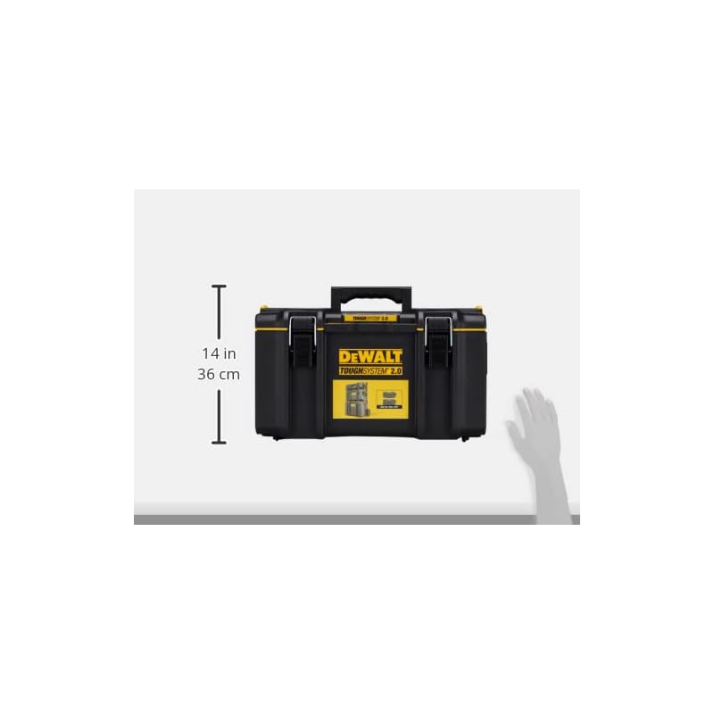 DeWalt ToughSystem 2.0 System Storage Box, Medium Size, Tool Box, Storage Case, DS300, Stackable Storage, DWST83294-1