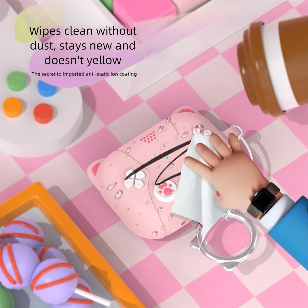 Silicone Earphone Case Cartoon Cat Ear Protective Shell for Airpodspro3 Earphone Accessories