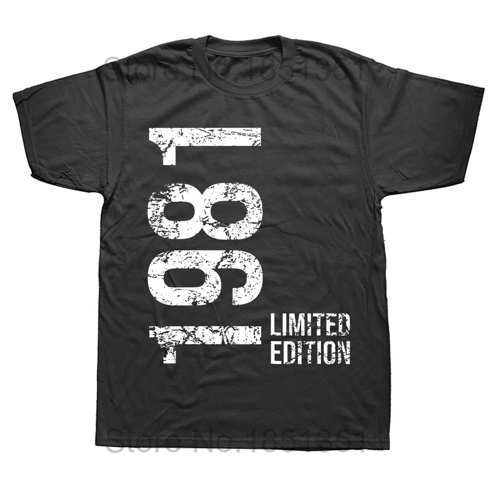 

43th Birthday 43 Years Man Woman Retro Vintage 1981 Gift Tee Tops Round Neck ShortSleeve Fashion Tshirt Casual Basic Tshirts 4XL