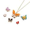 4Pcs/Lot 4 Styles Alloy Metal Drop Oil Butterfly Charms Animal Pendant For DIY Bracelet Necklace Jewelry Making Accessories