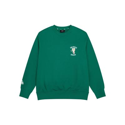 MLB Los Angeles Dodgers Fashion Loose Wrinkled Bear Series Letter Logo Crewneck Sweatshirt Unisex Sweatshirt Green 3AMTE0134-07GNS