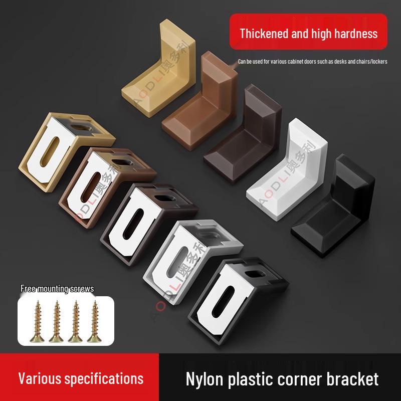 Thickened Nylon 90° Right Angle Bracket for Furniture, Wardrobe, Kitchen Cabinet, and Shelf Support