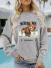 Autumn/Winter Women's Casual Long-Sleeved Round Neck Printed Pullover Sweatshirt Hoodie