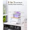 5 in 1 Under Sink Organizer Acrylic Trash Bag Dispenser for Kitchen Pantry Laundry Room with Dishwasher Pods and Laundry Deterg