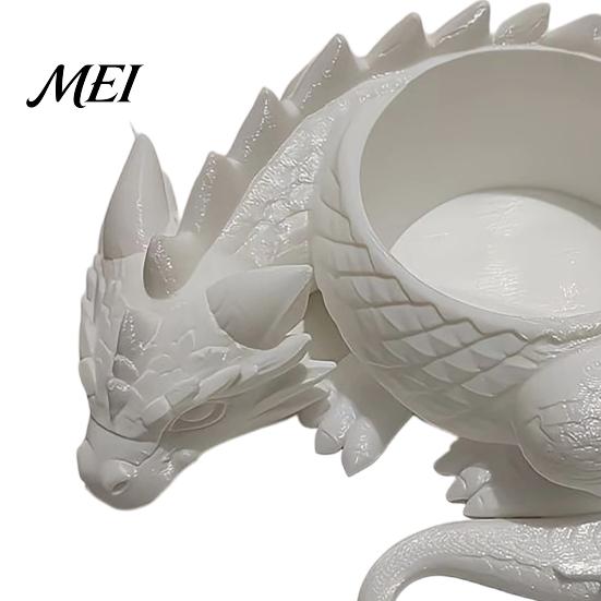 Dragon-shaped Flower Pot 3D Printed Pot, Fairy Tale Style Dragon-Shaped Planter Yellow Dragon with Breathable Design, Small Plant Container