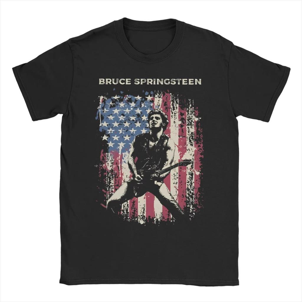 Bruce Springsteen Herren T-Shirt Musik Erstaunliches T-Shirt Kurzarm Rundhals T-Shirt Baumwolle Klassische Kleidung
