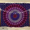 Golden Indian Bohemian Peacock Mandala Tapestry Wall Hanging