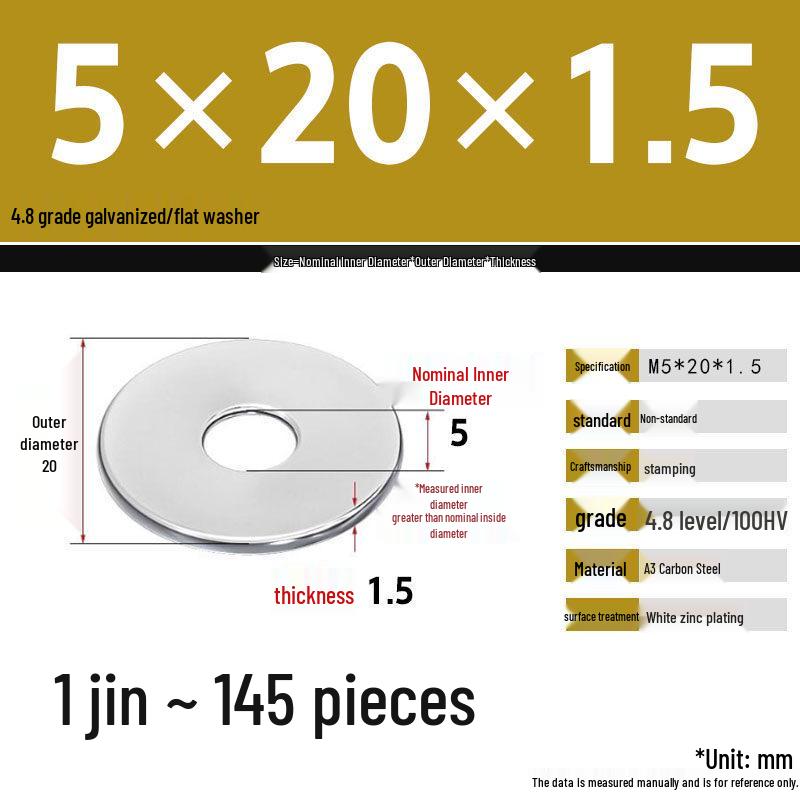Galvanized Extra Large Thickened Metal Flat Washer (M6-M16)