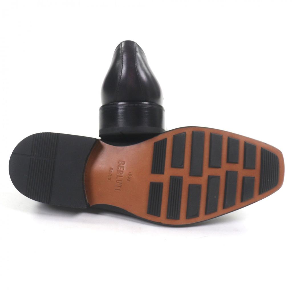 Excellent BERLUTI Leather Shoes Incision Detail Purple Patine Leather Mens 6 Used