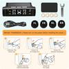 Tire Pressure Monitoring System - TPMS Tire Pressure Monitor System With Solar Charger, TPMS With 4 External Sensors & 5 Alarm Modes, LCD Real-Time