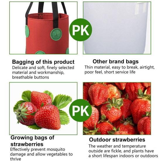 Planting Bag with 13 Holes Not Easy to Deform Breathable Hanging Type Reusable Multifunction Non-woven Fabric