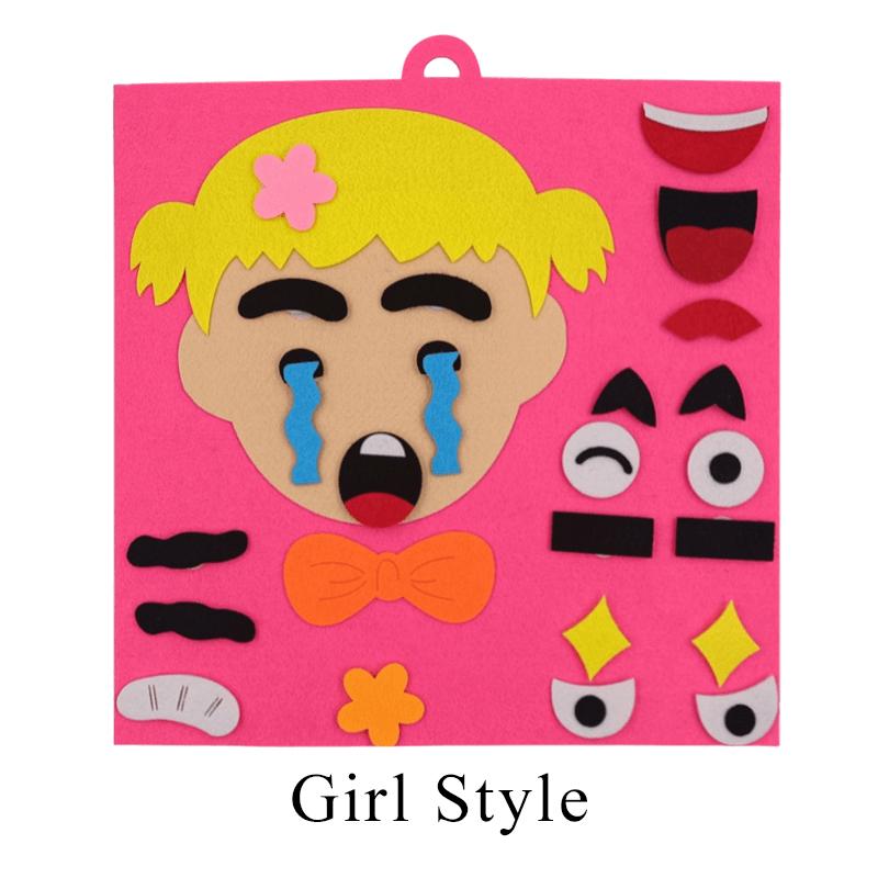 

1Set Changing Face Puzzle Felt Set 30CM*30CM Family Members Style 3D Facial Expression DIY Cognitive Game Props Rewards Gift ZYF