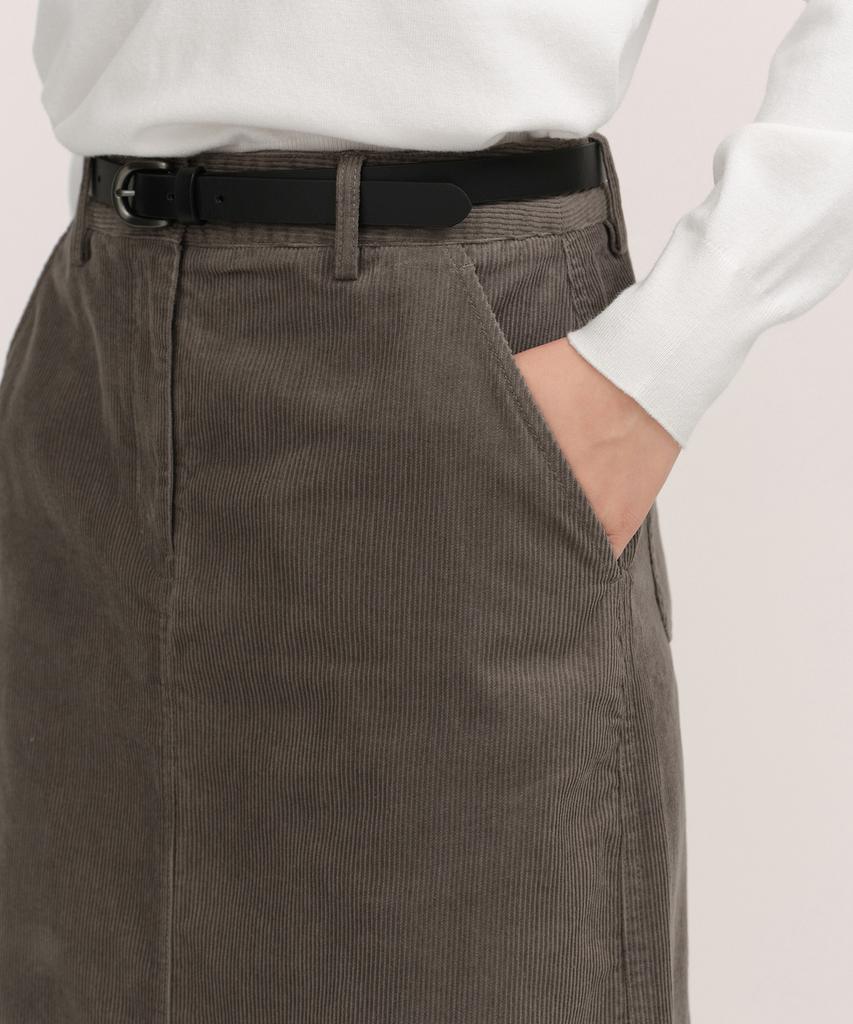 Musinsa Standard Woman 11W Corduroy Maxi Skirt [Taupe]