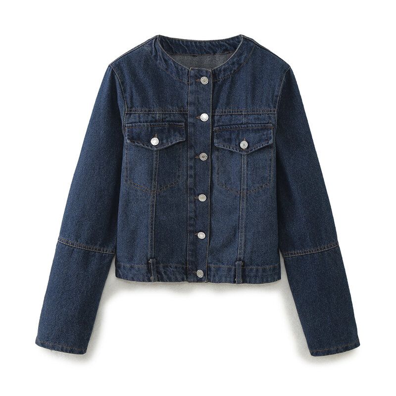 Fashion Style 2024 Spring New Arrival Women's Clothing Slim Looking All-Matching Jeans round Neck Jacket Coat Top 6045041