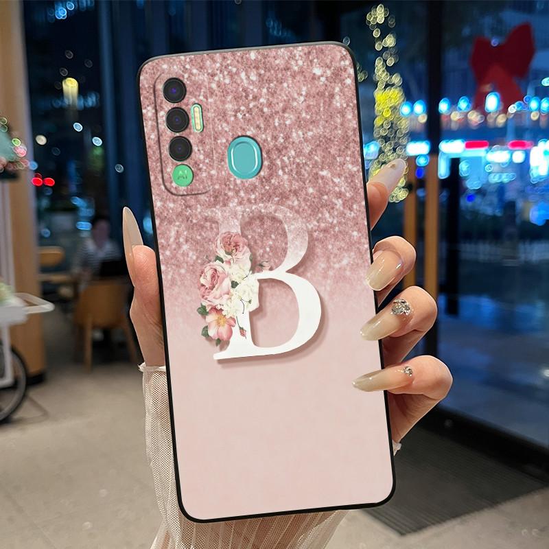 

Stylish Style Black Silicone Soft Anti-scratch Phone Casing For Tecno Spark 7P Case Bright Color and Attractive Letter Shell Tecno Spark 7P