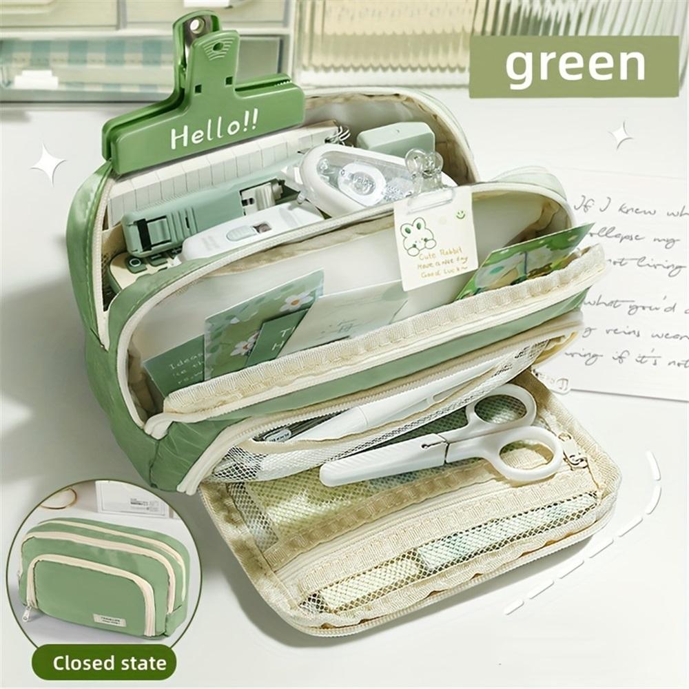 Potloodetui Grote capaciteit Potloodetui Handheld Pen Tas Cosmetisch Draagbaar Cadeau voor Kantoor School Tienermeisje Jongen Mannen Vrouwen Volwassenen