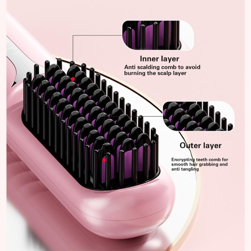 Fashion Hair Straightener Brush With Cordless And Rechargeable Hairdress Accesories Stylong Tool For Easy Use