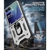 Protective Case - BOOLING - for Samsung Galaxy Z Flip 7 - Shockproof - Silver - 2 Tempered Glasses