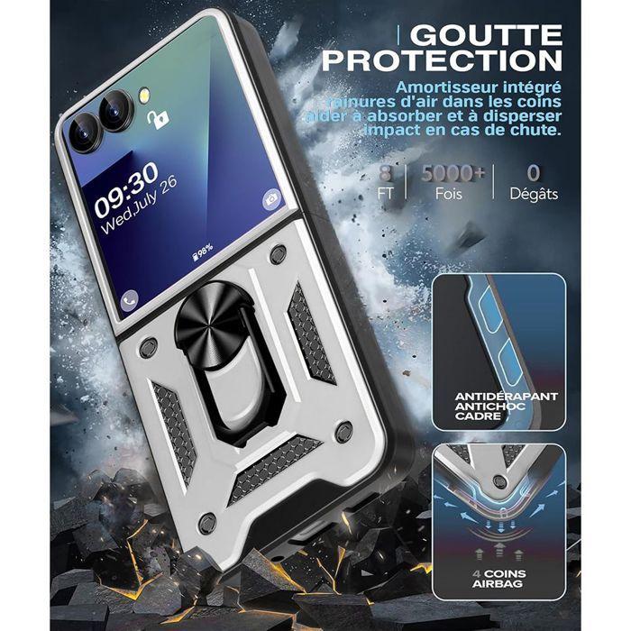 Coque de protection - BOOLING - Galaxy Z Flip 7 - Antichoc - Argenté - 2 Verres Trempés