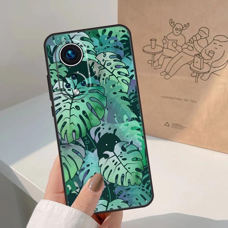 Leaves Monstera Green For Honor Magic 8 Pro 7 6 5 Lite Case For Honor Win RT 200 400 50 70 90 X8b X9a X9b X9c X9d