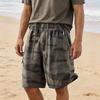 Men Drawstring Waist Relaxed Fit Shorts with Zipper Pockets Lightweight Breathable Casual Camouflage Pattern Shorts for Summer