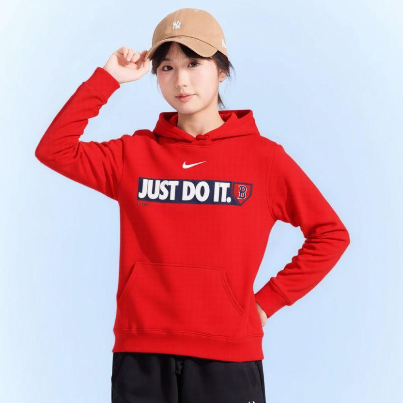 Nike Hoodie With Letter Logo Print Kids Hoodies Red 3Z3B7SBF6-BOS