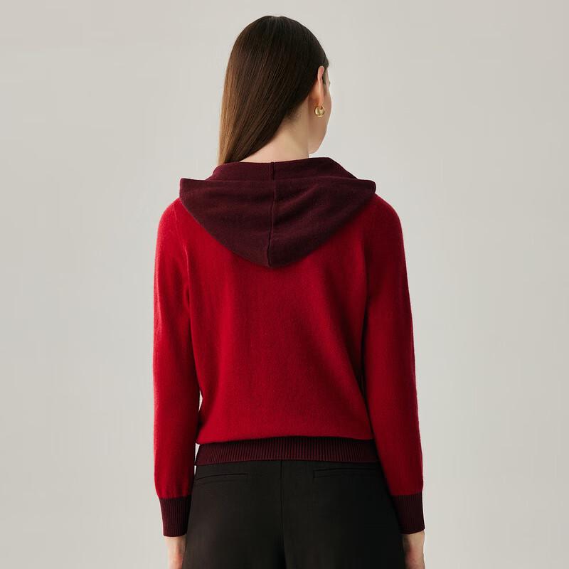 Zhaojun 2025 Autumn/Winter Women's Retro Argyle Hooded Cashmere Sweater