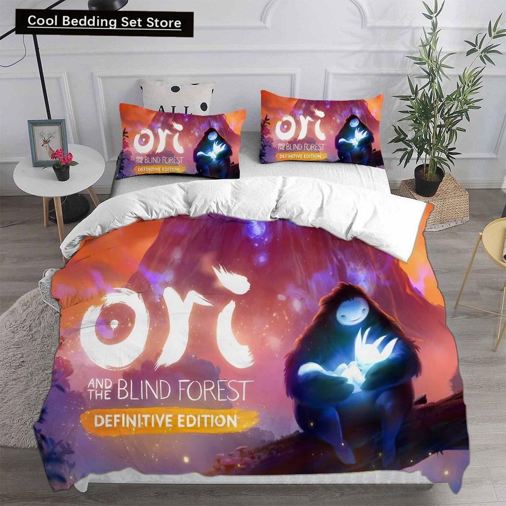 3D Spiel Ori and the Blind Forest Bettwäschesets Bettdecke Steppdecke Bettbezug Bettbezug Kissenbezug 2-3-teilige Sets Kinder Erwachsenengröße
