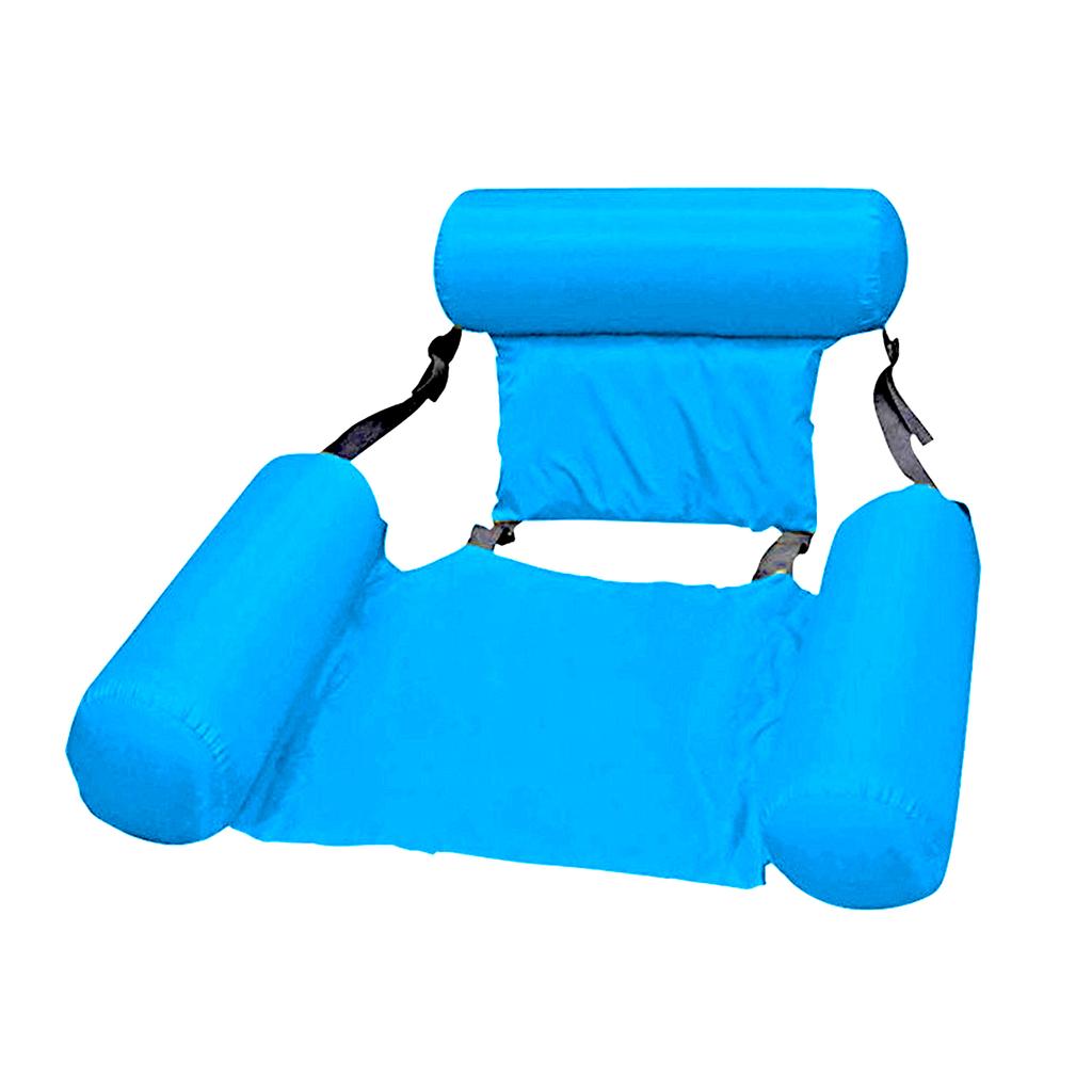 Pool Inflatable Float Bed Floating Lounger Chair with Arm & Backrest Water Floating Recliner Water Hammock for Swimming Pool