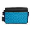 New COACH Track Cow Leather Patchwork Messenger Bag, Shoulder Bag, Crossbody Bag Tubas Unisex Black & Blue C9839-QBO3H