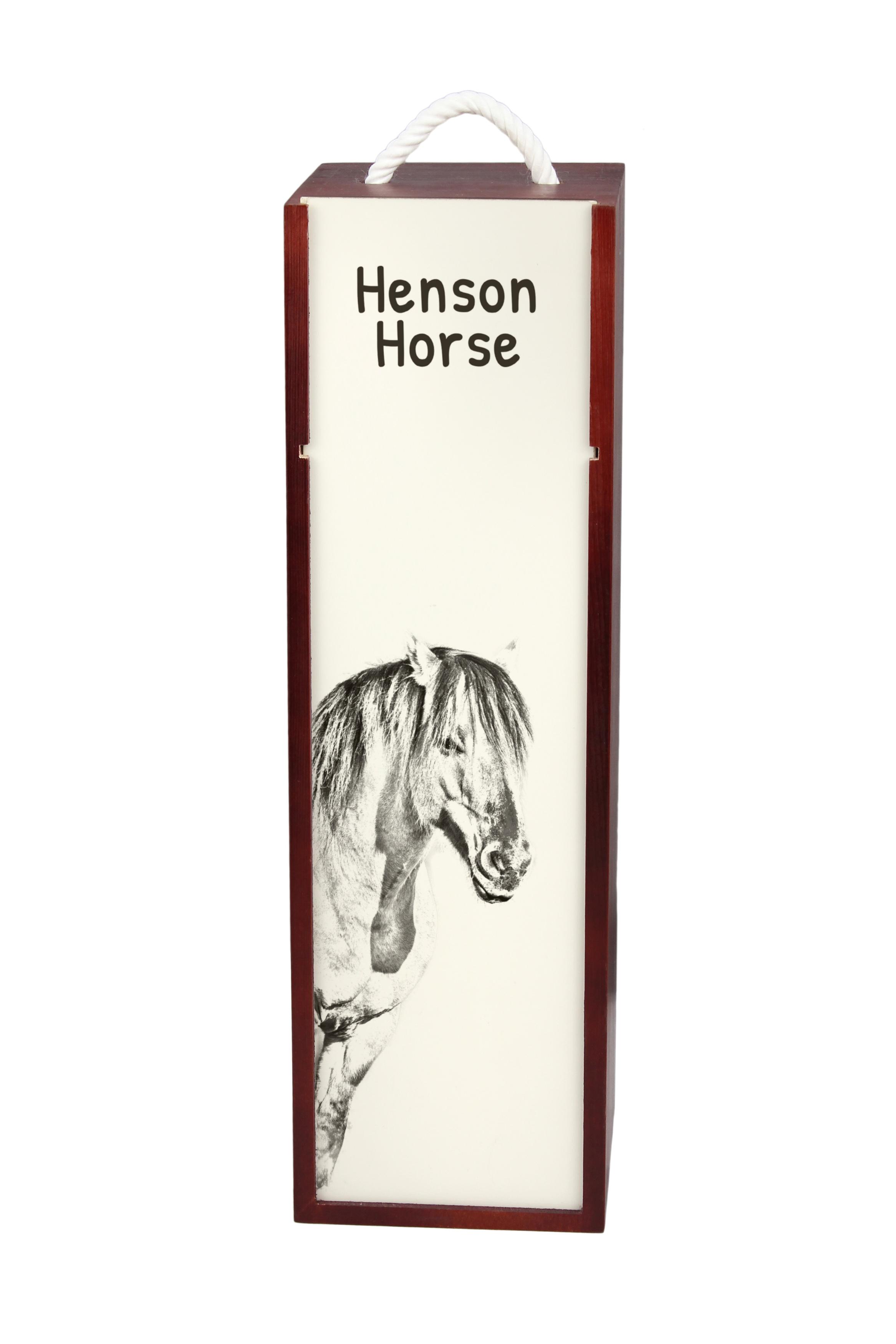 

Henson Horse - wine box with a horse, alcohol box with graphics, personalized gift box from the Art-Dog brand коричневий