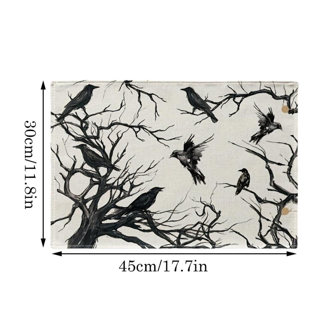 Halloweenská černá vrána prostírání duchové festivalová atmosféra rozvržení domácí dekorace hororová restaurace dekorace izolační podložka