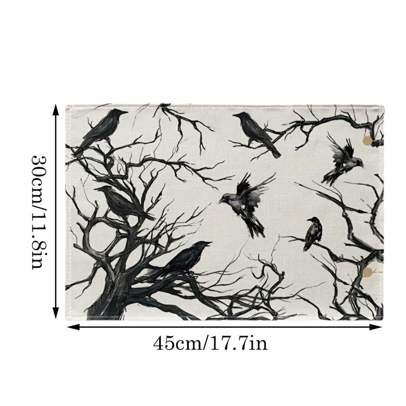 

Хэллоуин Черный Ворон Подставка под тарелку Призраки Фестивальная Атмосфера Оформление Украшение для дома Ужас Украшение для ресторана Изоляционная подкладка