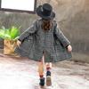 Autumn and Winter Children's Houndstooth Tartan Coat Medium and Large Girls Warm Thick Coat