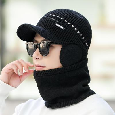 Chapéu Preto de Veludo Chapéu de Tricô Chapéu de Lã Chapéu de Inverno Frio Masculino Quente Wenling Aveludado Espessamento
