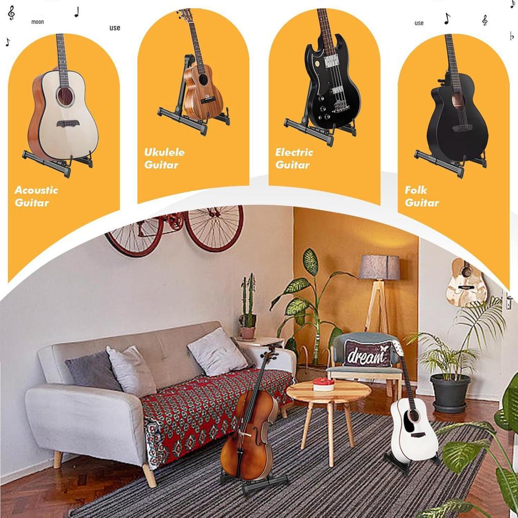 Foldable Portable Guitar Stand for Acoustic & Electric Guitars