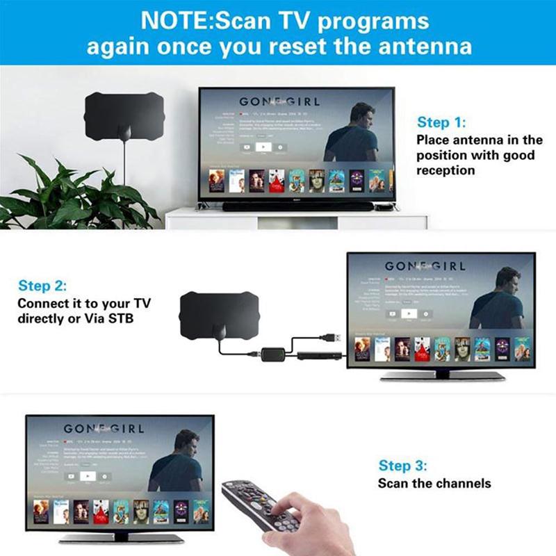 120 Miles Antena Digital HDTV Indoor HD TV Antenna with Amplifier Signal Booster TV Radius Surf Fox Antena HD TV Antennas Aerial
