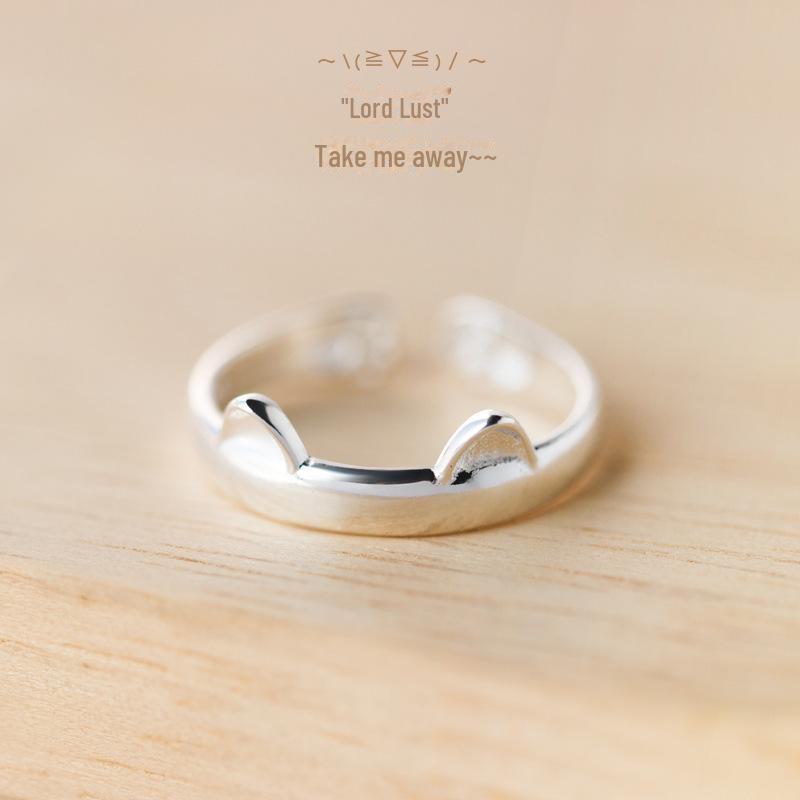 Adorable Cat Claw and Ear Ring - Cute Pet-Themed Jewelry