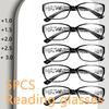 5PCS Reading Glasses Women Printed Reading Glasses Anti Blue Light Eyeglasses Unisex Black Glasses Men