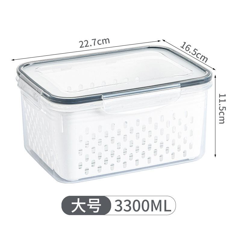 Simple and Durable Food Sealed Fresh-keeping Box Food-grade Fruit and Vegetable Drain Storage Box Freezer Storage Box with Lid