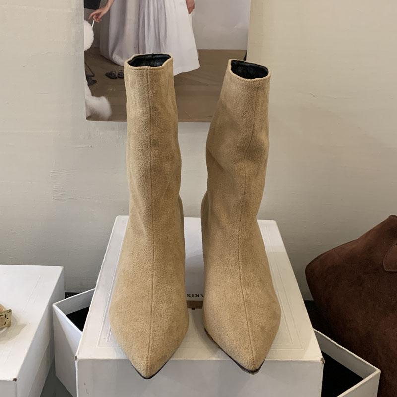 Eilyken Fashion Strap Buckle Pointed Toe Women Ankle Boots Vintage Autumn Winter Thin Low Heels Casual Ladies Shoes