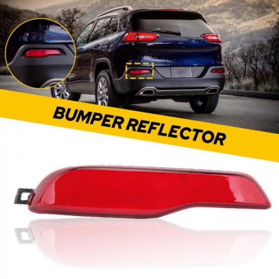 

Rear Bumper Reflector Light Case Red Left Driver Side Fit 2014-18 Jeep Cherokee